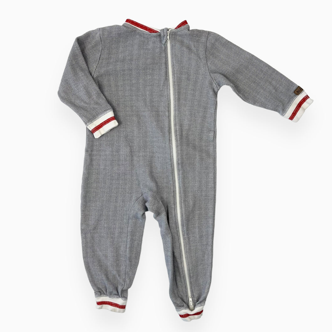 Pyjama gris à motif chevron 18-24M