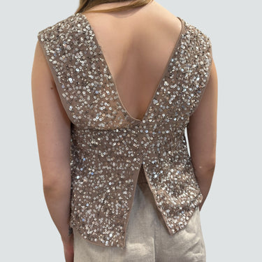Camisole vieux-mauve avec paillette en poly pour femmes XS