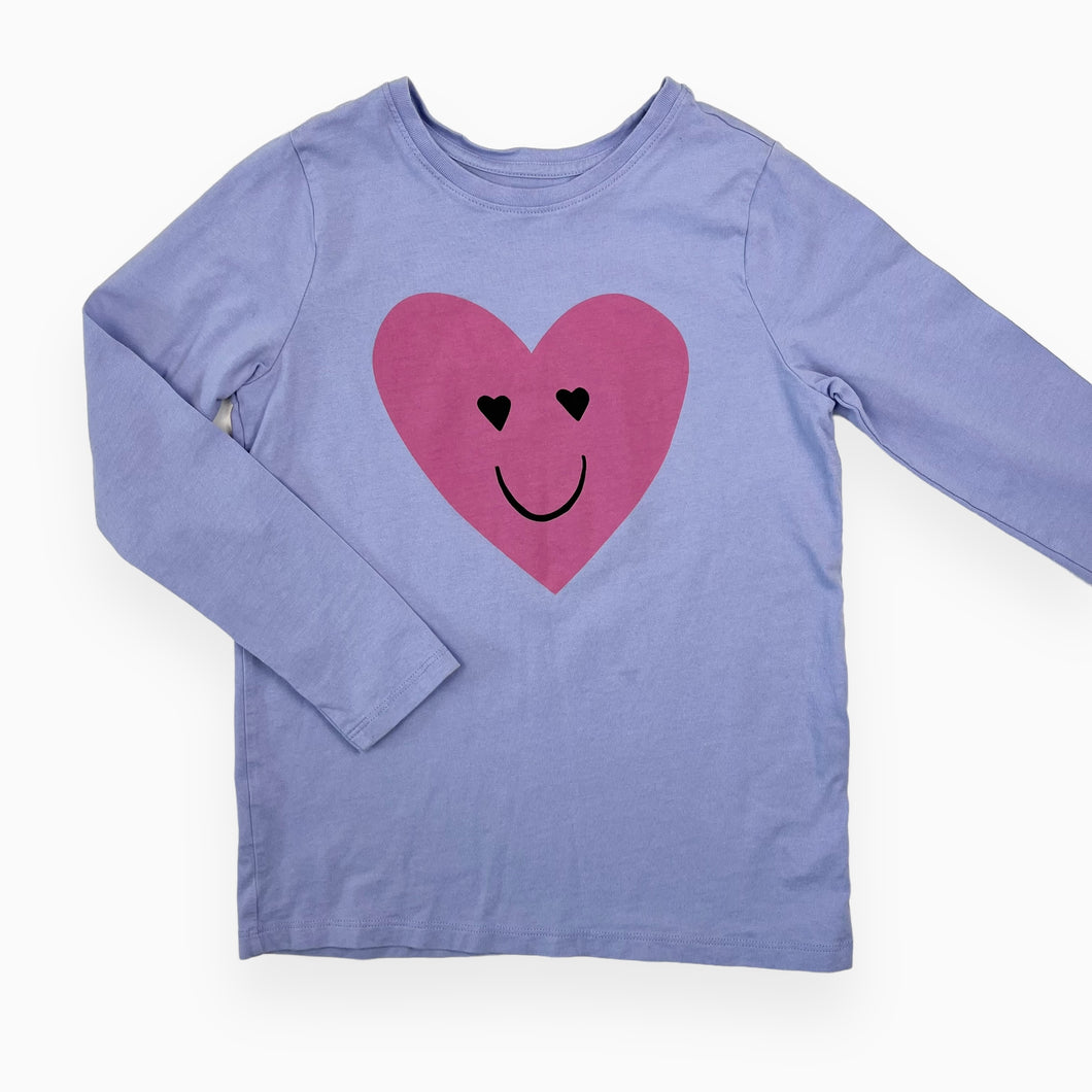 T-shirt lilas en coton avec coeur 10Y