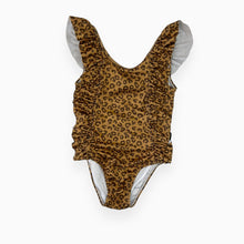 Charger l&#39;image dans la galerie, Maillot avec volants à motif léopard en poly recyclé 6-8Y
