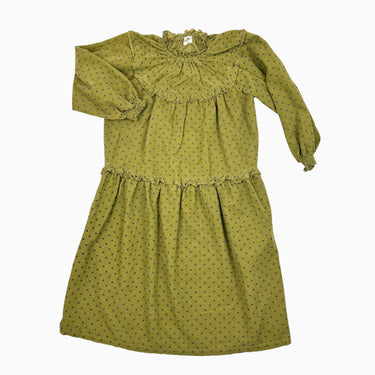 Robe verte à motifs en corduroy 8Y