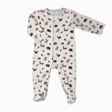 Pyjama vanille 'animaux' en velours 12M