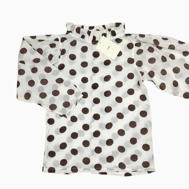 Blouse blanche à pois 6-7Y