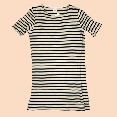 Robe d'allaitement à rayures marine profond en coton pour femmes M