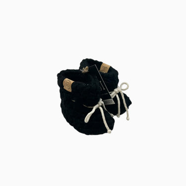 Pantoufles noires en tricot de laine 0-6M