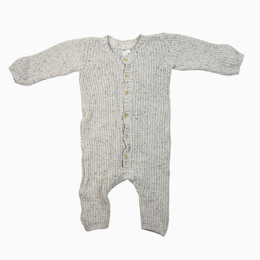 Combi grise 'confettis' en tricot de coton bio 4-6M