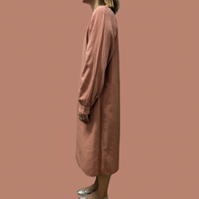 Charger l&#39;image dans la galerie, Robe maxi saumon en mousseline de coton bio pour femmes S
