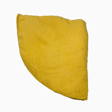 Tapis en lin circulaire rembourré ocre 40po