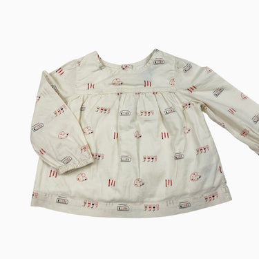 Blouse blanche peinture 12-18M