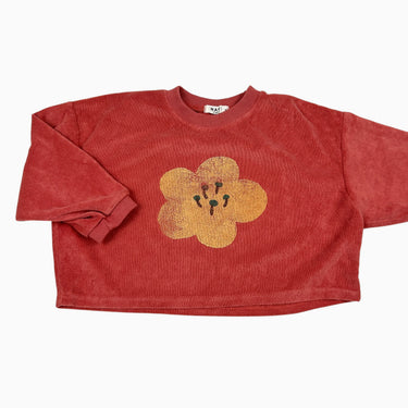 Haut rouge fleur M 3-4Y