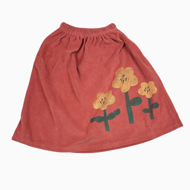 Jupe rouge fleur M 3-4Y