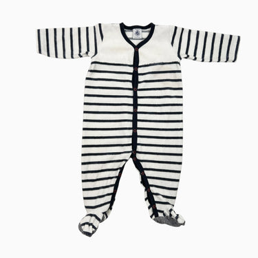Pyjama rayé marine en velours 6M