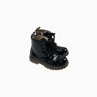 Bottes noires en cuir vernies à lacet 27EU