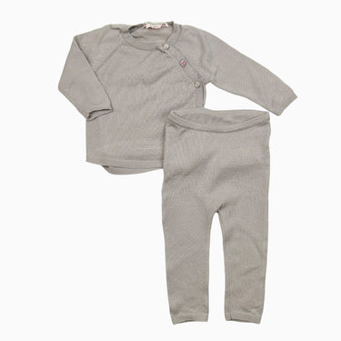 Ensemble taupe en tricot de laine 6M