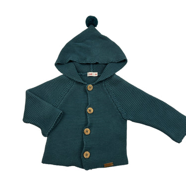 Veste teal en tricot 6M