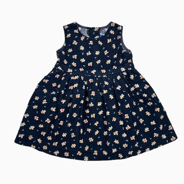 Robe marine oursons vintage en corduroy 12-18M