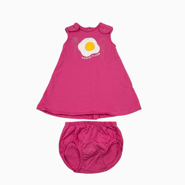 Robe avec bloomer fushia 'oeuf' 18M