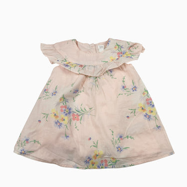 Robe rose fleurie 6-12M
