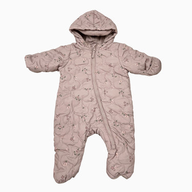 Combi rose à fleurs matelassée 1-2M