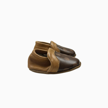 Souliers marrons 'noisettes' en cuir 6-12M