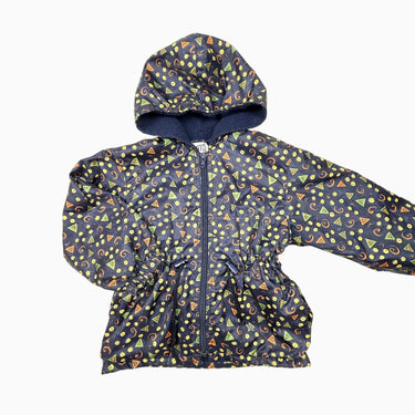 Manteau style coupe-vent marine à motifs vintage 4Y