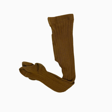 Collant ocre côtelé T00 0-6M