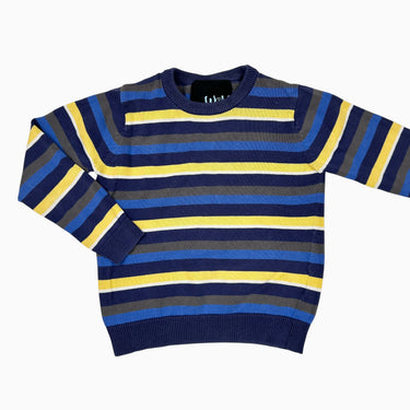 Pull rayé bleu et jaune 4Y