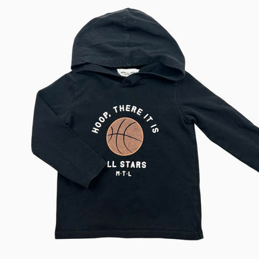 Pull à capuchon noir 'Basketball' 18M