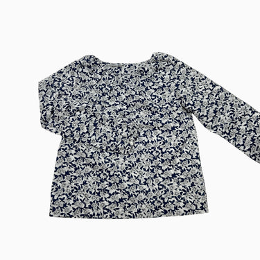 Blouse bleu et blanc fleuri 6Y