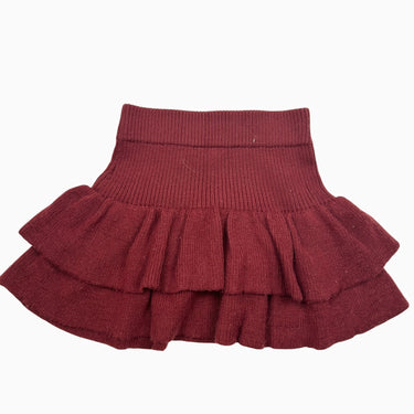 Jupe lie de vin en tricot mérino 4-6Y