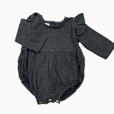 Barboteuse charcoal flanelle coton 6M