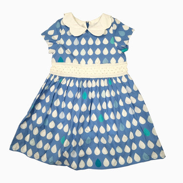 Robe à col pétale motif gouttes 18M