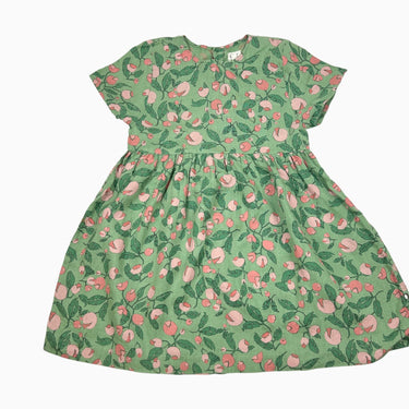 Robe verte fleurie en lin 10Y