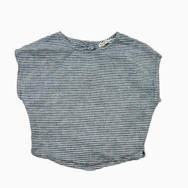 Blouse rayée marine lin-coton 4-5Y