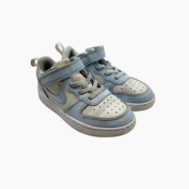 Sneakers bleu pâle et blancs à élastique et velcro 10US