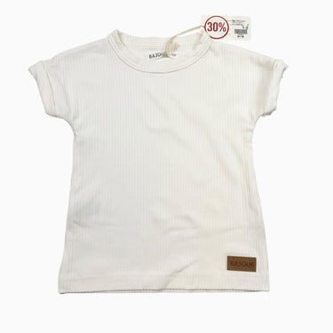 T-shirt blanc côtelé 1-2Y