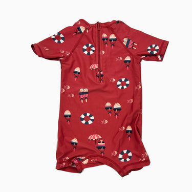 Maillot rouge poissons 6-9M