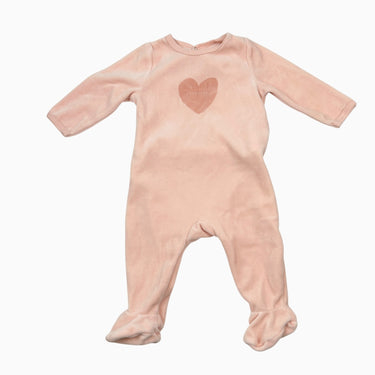 Pyjama rose coeur en velours 6M