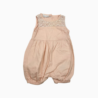 Combi rose avec dentelle 4-6M
