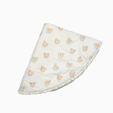 Tapis de sol circulaire arc-en-ciel réversible