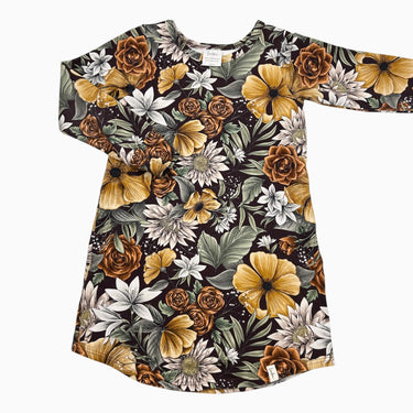 Robe noire fleurie 6-7Y