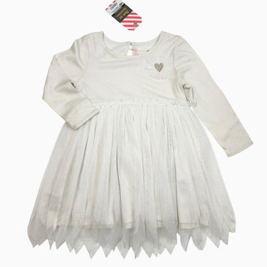 Robe blanche à paillettes et tulle 2Y