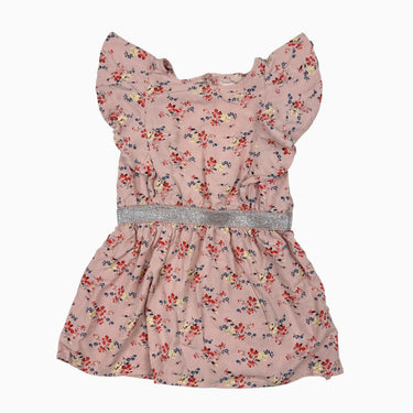 Robe rose fleurie visocse XS 4-5Y