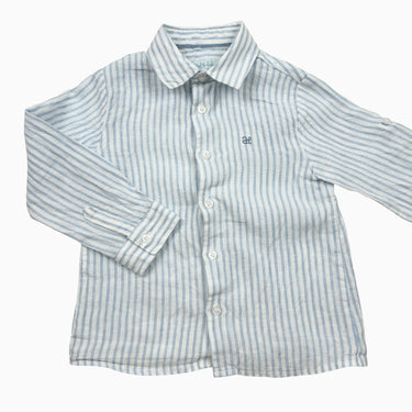 Chemise rayée bleue en lin 36M