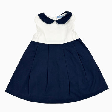 Robe à col claudine marine coton piqué 24M