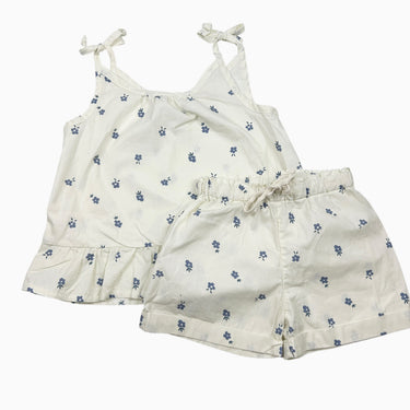 Ensemble blanc fleuri 4-5Y