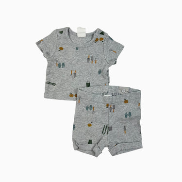 Ensemble gris côtelé jardinage PRE