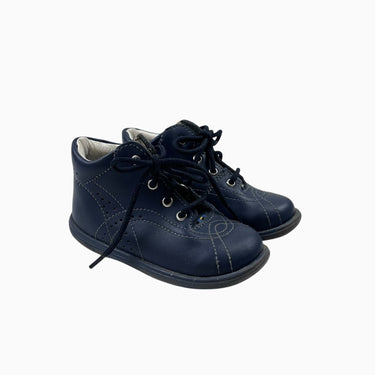 Bottines marines en cuir à lacets 23EU
