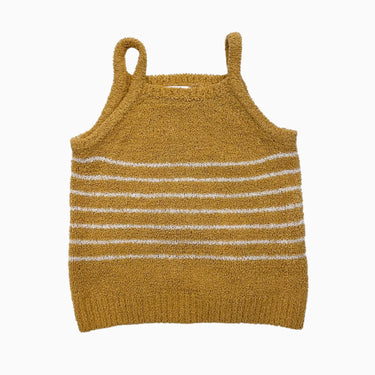 Cami jaune moutarde à rayures en peluche 12-18M