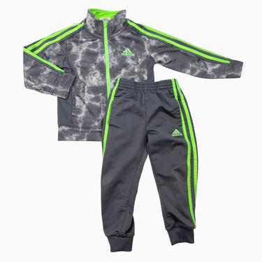 Ensemble veste et pantalon sport gris et vert néon 3Y